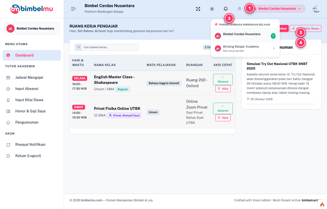 Topbar Tenant Switcher Guru
